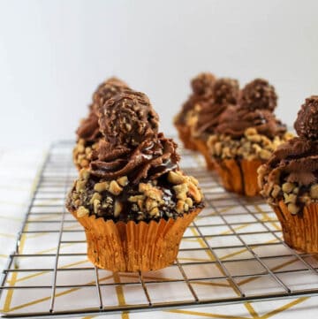 Ferrero Rocher Cupcakes with Nutella Ganache recipe