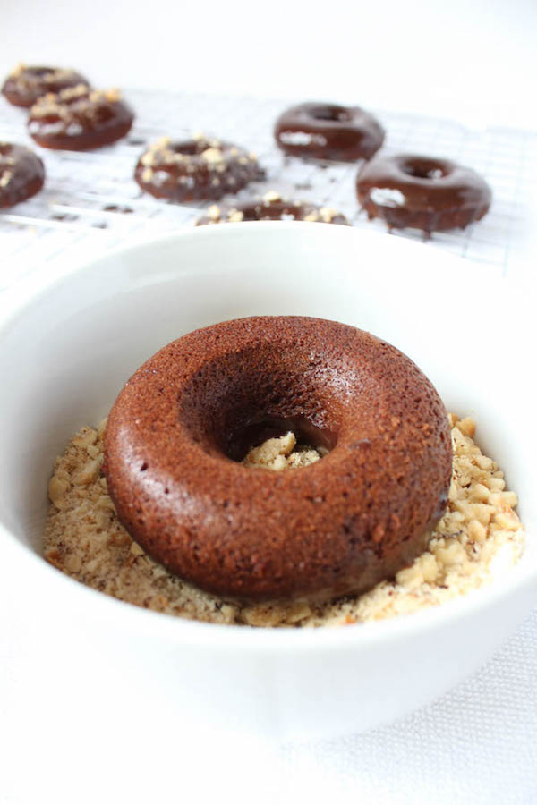 Nutella Donuts dipped in chopped hazelnuts!