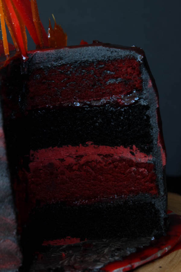 Red Velvet and Dark Chocolate Layer Cake recipe