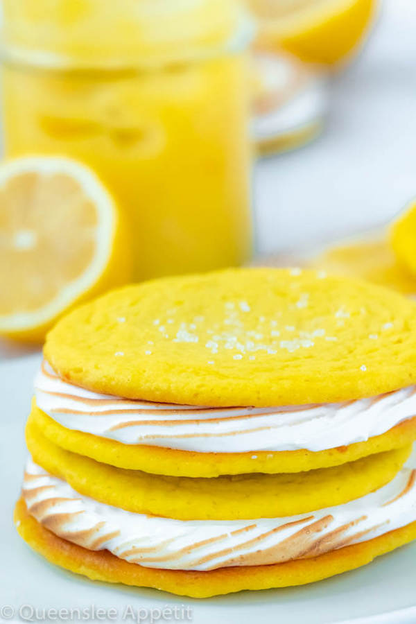 lemon sugar cookies filled with meringue and lemon curd