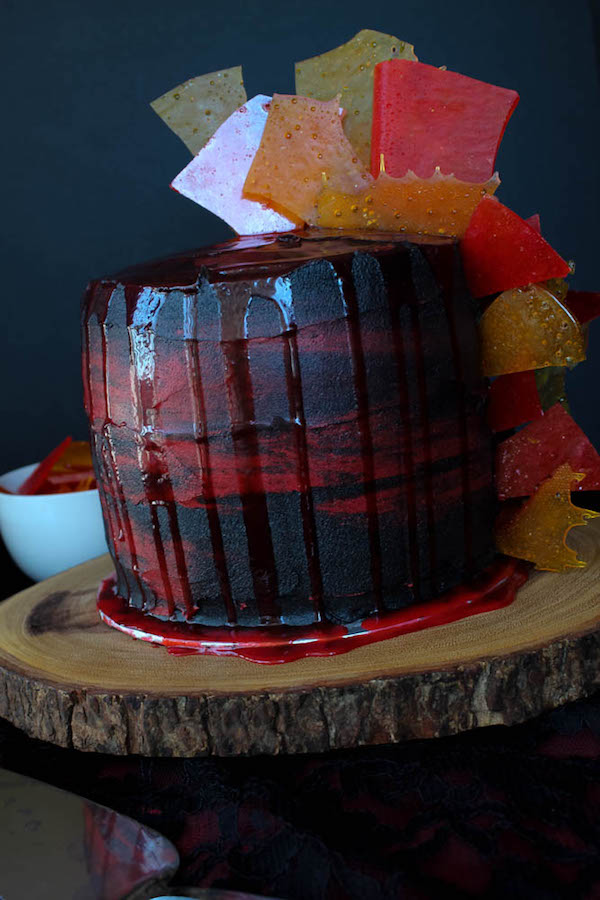 Game of Thrones Fire and Blood Layer Cake recipe on queensleeappetit.com