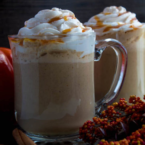 This Caramel Pumpkin Spice Latte is rich, creamy and loaded with pumpkin flavour. Whole milk flavoured with pumpkin purée, spices and caramel, then blended with freshly brewed espresso. This is the perfect drink for the fall season.