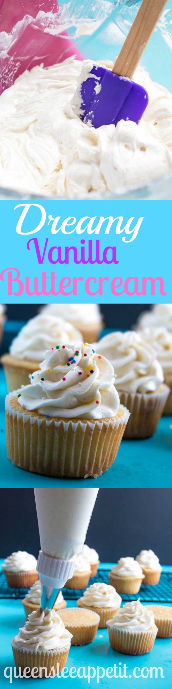 A light, fluffy, and dreamy Vanilla Buttercream Frosting. Perfect for frosting cakes, cupcakes, and more!