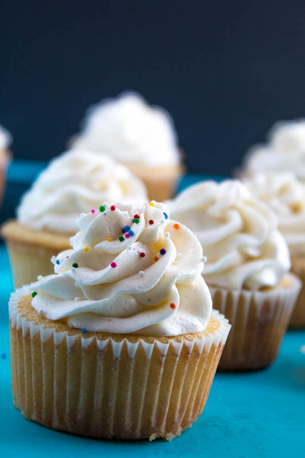 A light, fluffy, and dreamy Vanilla Buttercream Frosting. Perfect for frosting cakes, cupcakes, and more!