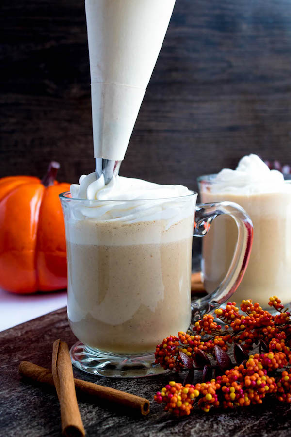 This Caramel Pumpkin Spice Latte is rich, creamy and loaded with pumpkin flavour. Whole milk flavoured with pumpkin purée, spices and caramel, then blended with freshly brewed espresso. This is the perfect drink for the fall season.