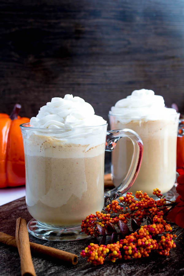 This Caramel Pumpkin Spice Latte is rich, creamy and loaded with pumpkin flavour. Whole milk flavoured with pumpkin purée, spices and caramel, then blended with freshly brewed espresso. This is the perfect drink for the fall season.