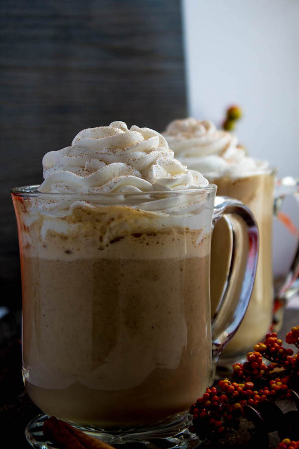 This Caramel Pumpkin Spice Latte is rich, creamy and loaded with pumpkin flavour. Whole milk flavoured with pumpkin purée, spices and caramel, then blended with freshly brewed espresso. This is the perfect drink for the fall season.