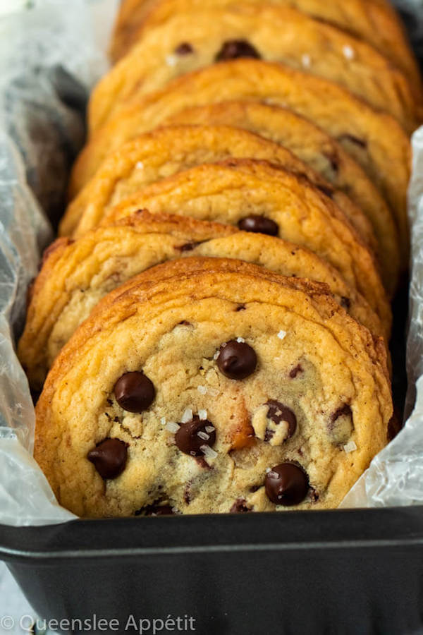 These Salted Caramel Chocolate Chip Cookies are perfectly soft and chewy and are stuffed with gooey caramel and garnished with sea salt! Classic Chocolate Chip Cookie + Salted Caramel = a match made in cookie heaven!