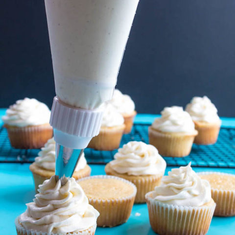 A light, fluffy, and dreamy Vanilla Buttercream Frosting. Perfect for frosting cakes, cupcakes, and more!