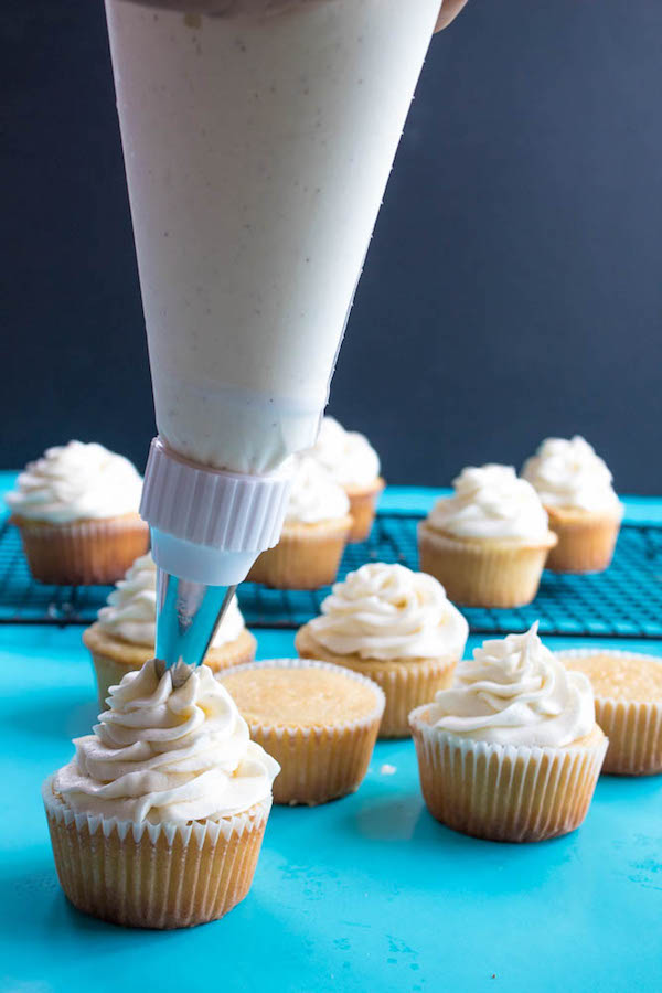 A light, fluffy, and dreamy Vanilla Buttercream Frosting. Perfect for frosting cakes, cupcakes, and more!