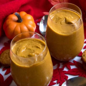 This Homemade Pumpkin Pudding is smooth, creamy and full of pumpkin flavour. Serve it with a dollop of whipped cream and a gingersnap cookie and this makes for a perfect fall dessert!