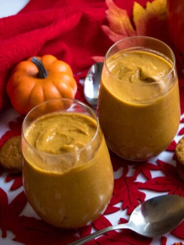 This Homemade Pumpkin Pudding is smooth, creamy and full of pumpkin flavour. Serve it with a dollop of whipped cream and a gingersnap cookie and this makes for a perfect fall dessert!