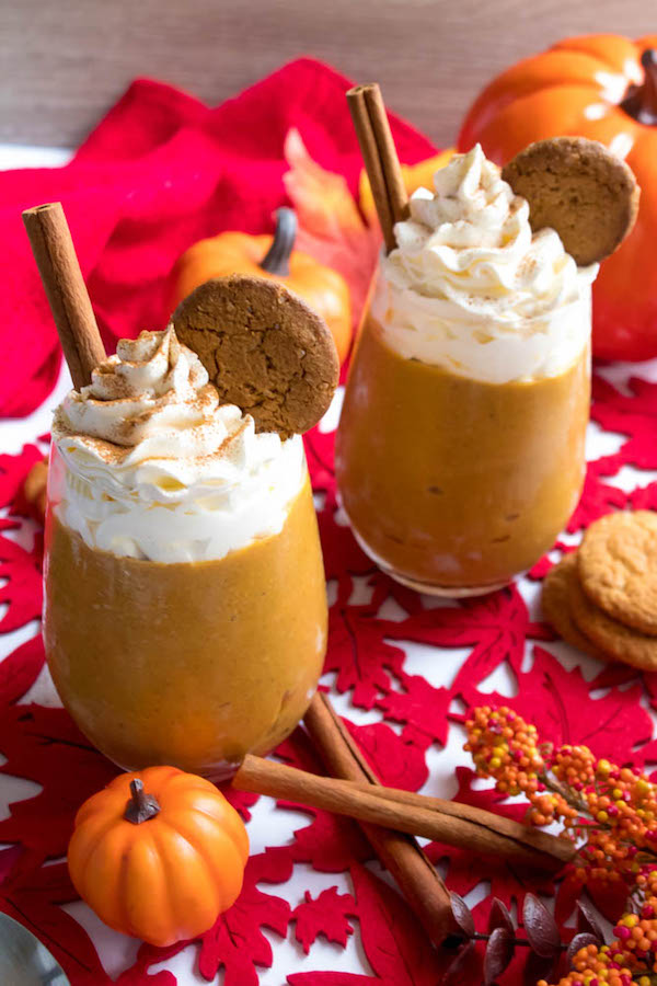 This Homemade Pumpkin Pudding is smooth, creamy and full of pumpkin flavour. Serve it with a dollop of whipped cream and a gingersnap cookie and this makes for a perfect fall dessert!