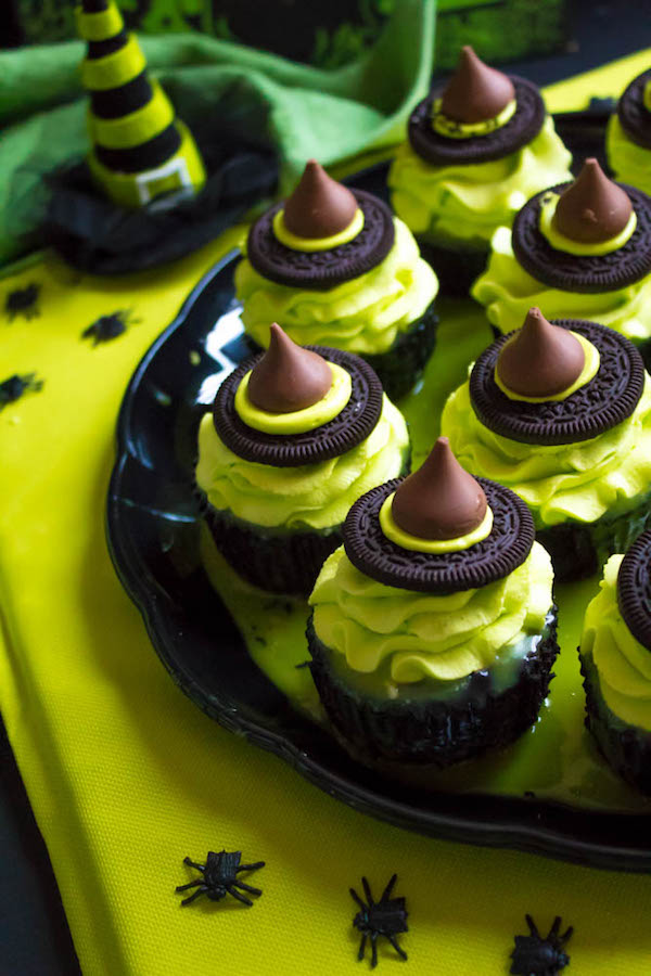 These Mini Melting Witch Cheesecakes are cute, fun and easy to make. They're the perfect dessert to serve at your Halloween party!