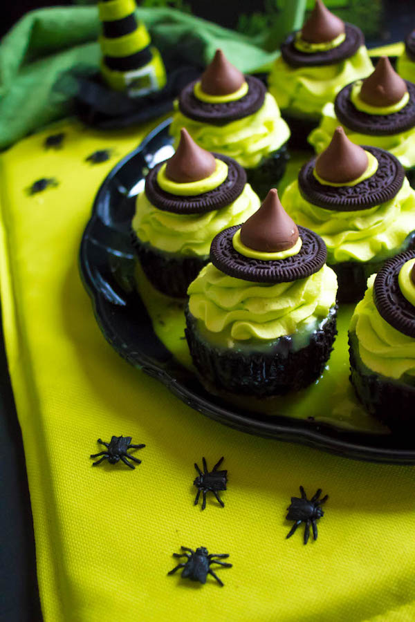 These Mini Melting Witch Cheesecakes are cute, fun and easy to make. They're the perfect dessert to serve at your Halloween party!