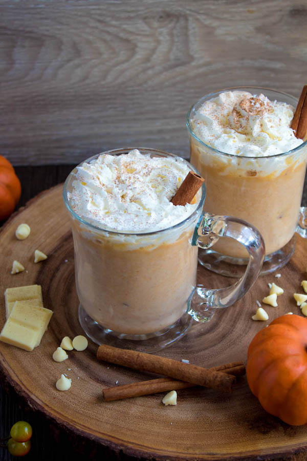 This Pumpkin Spice White Hot Chocolate is rich, smooth and creamy. Packed with classic fall flavours, this is the perfect beverage for warming up to the crisp autumn air.