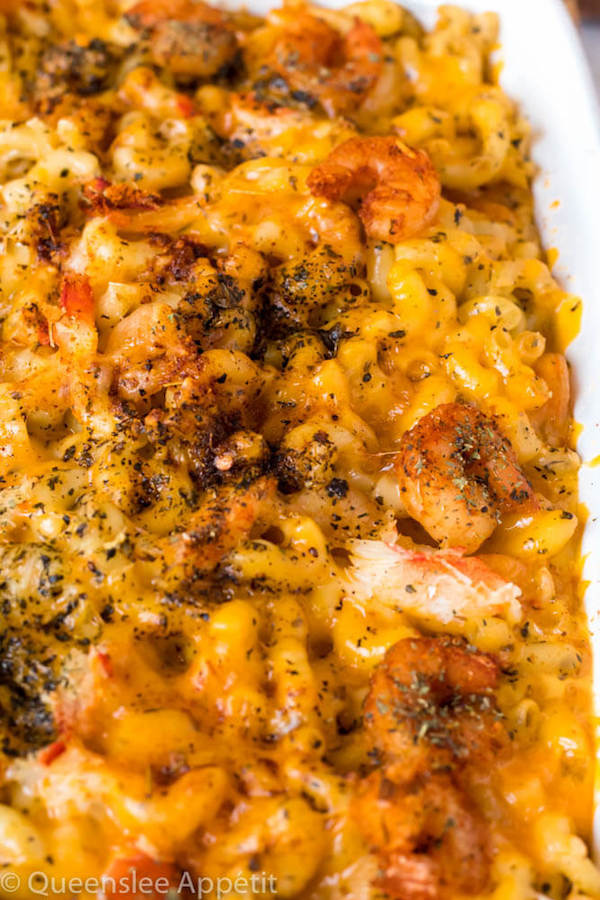 Baked Cajun Shrimp and Crab Mac and Cheese