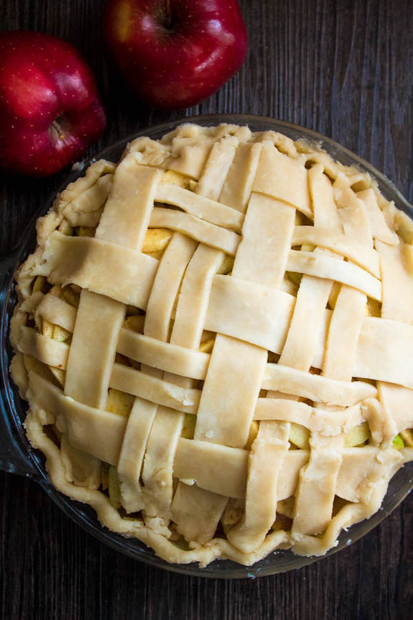 perfect apple pie ready for the oven