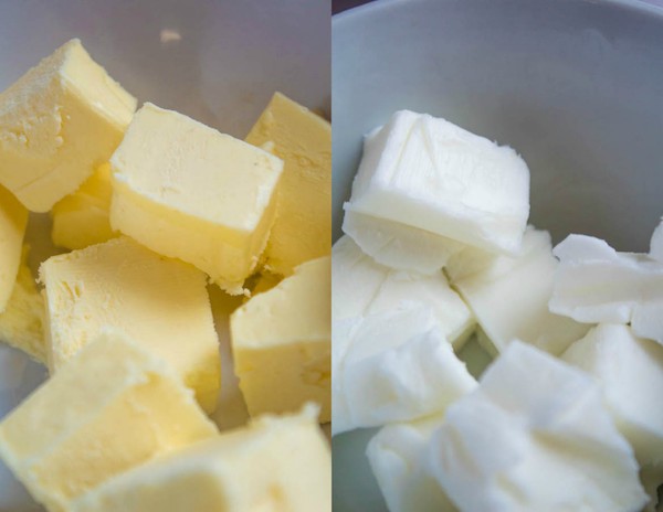 cold butter and cold shortening cut into cubes for the perfect pie crust