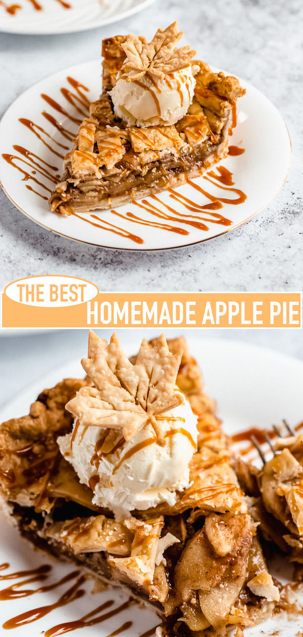 homemade apple pie recipe pin image