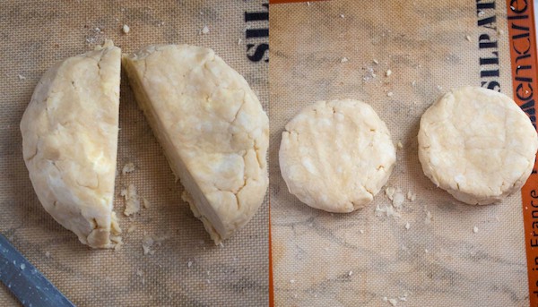 dividing and flattening pie dough