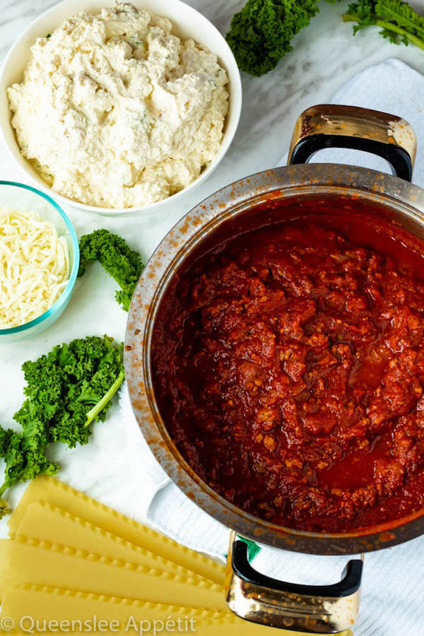 This Lasagna is the best I've ever had! Layers of a thick and meaty sauce, creamy ricotta filling and a cheesy topping. I guarantee this will be your new favourite go-to recipe for the holidays!