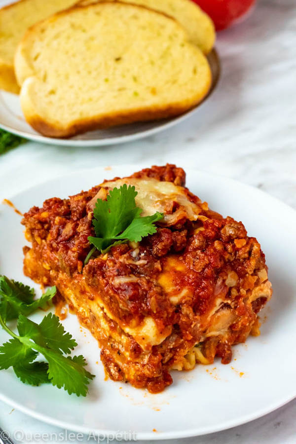 This Lasagna is the best I've ever had! Layers of a thick and meaty sauce, creamy ricotta filling and a cheesy topping. I guarantee this will be your new favourite go-to recipe for the holidays!