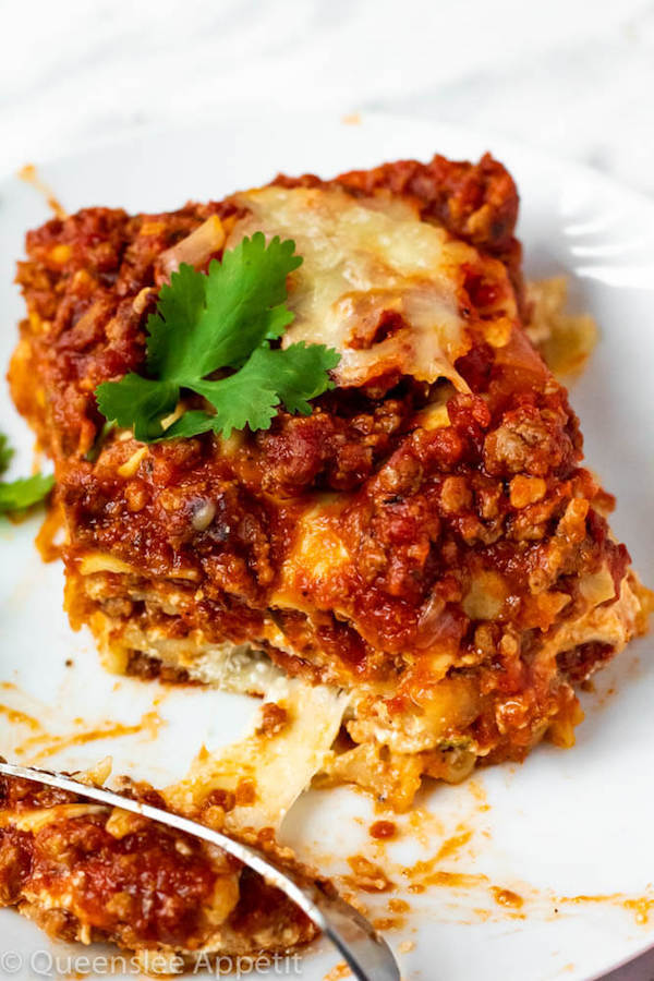 This Lasagna is the best I've ever had! Layers of a thick and meaty sauce, creamy ricotta filling and a cheesy topping. I guarantee this will be your new favourite go-to recipe for the holidays!