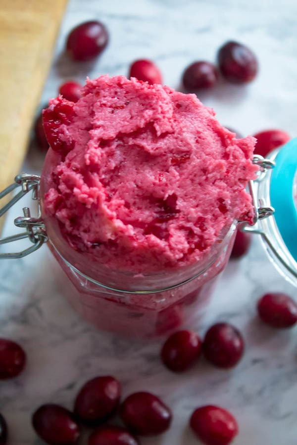 This Whipped Cranberry Honey Butter is sweet, tart, fruity and simple to make. It's perfect on toast, raisin bread, scones, dinner rolls, bagels and so much more!