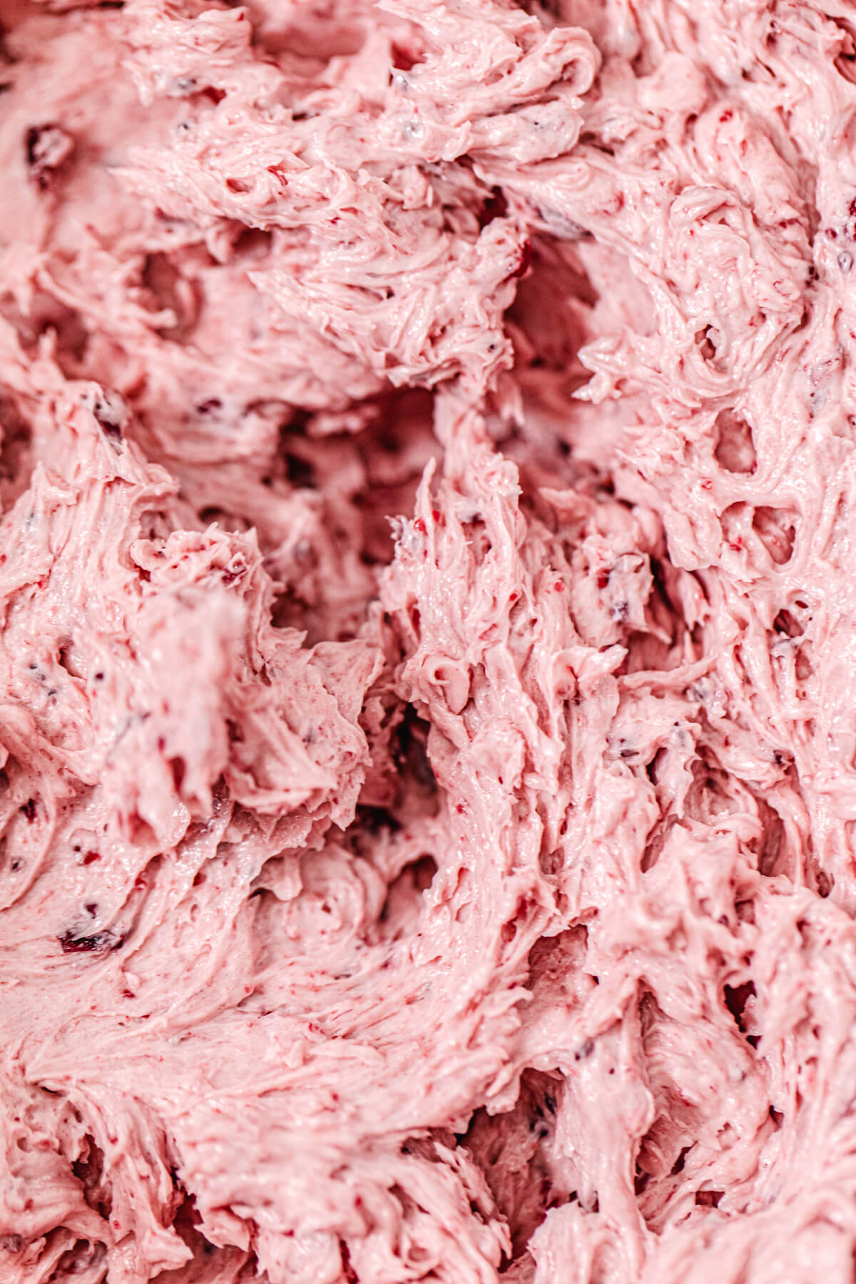 close up of whipped cranberry butter