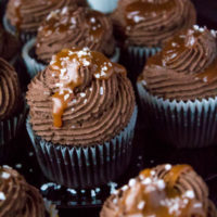 Salted Caramel Dark Chocolate Cupcakes