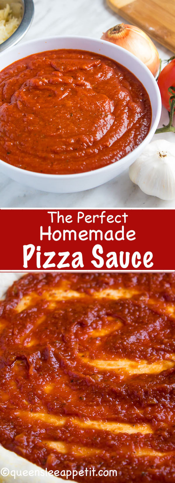 This Homemade Pizza Sauce is the perfect addition to your homemade pizza. Easy to make and packed with flavour — once you make this sauce, you'll never resort to store bought again!