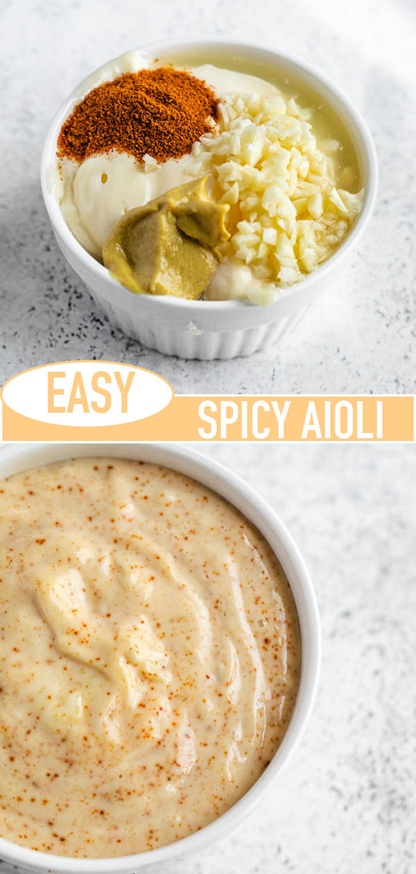 spicy aioli long pin image for Pinterest 