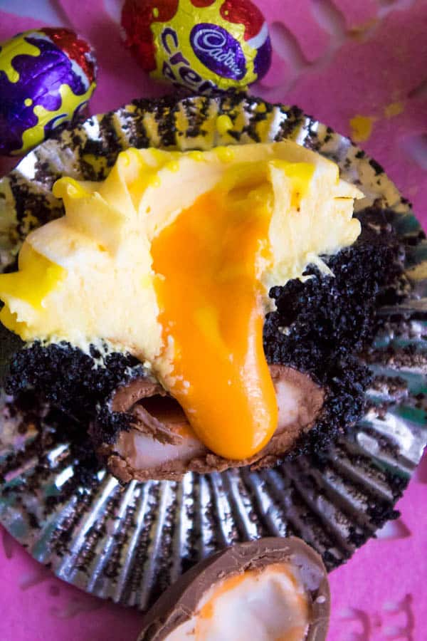 If you're a fan of Cadbury Creme Eggs, you're gonna fall in love with these Cadbury Creme Egg Cupcakes! These cupcakes are decadent, sweet, ooey and gooey. This is the perfect dessert for Easter!