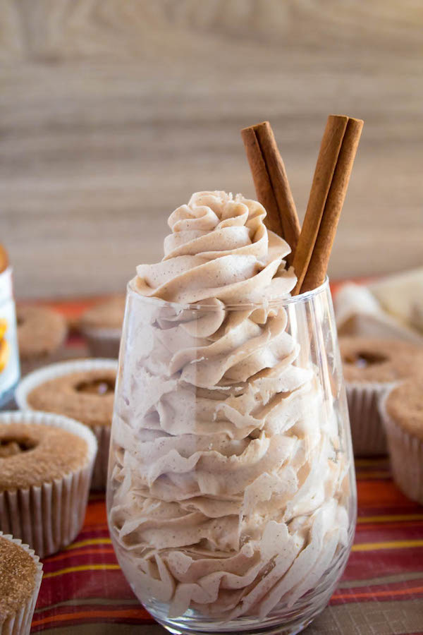 A light, fluffy, and dreamy Cinnamon Buttercream Frosting. Perfect for frosting cakes, cupcakes, and more!