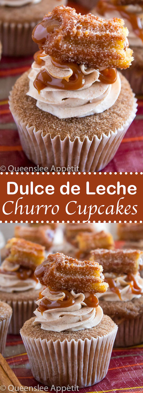 Take your favourite cinnamon/sugar treat and turn it into cupcakes! These Dulce de Leche Churro Cupcakes are a must for Cinco de Mayo! Soft and fluffy cinnamon cupcakes, filled with gooey dulce de leche, dipped in cinnamon sugar, topped with cinnamon buttercream and a dulce de leche filled churro!