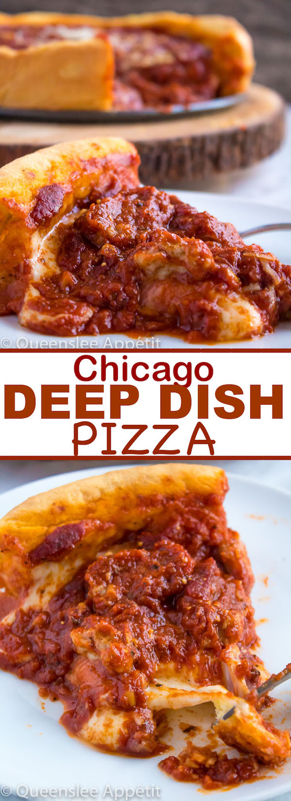 This Chicago Deep Dish Pizza is without a doubt, the best in the world! With it's flaky, buttery deep dish crust, layers of ooey gooey cheeses and customizable toppings, and a thick layer of the most flavourful tomato sauce — no other pizza compares!