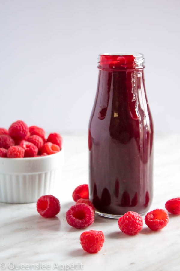 This Homemade Raspberry Sauce is perfect for filling cakes and topping waffles, pancakes, scones, cheesecake and so much more! 