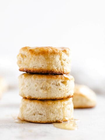 stack of three biscuits