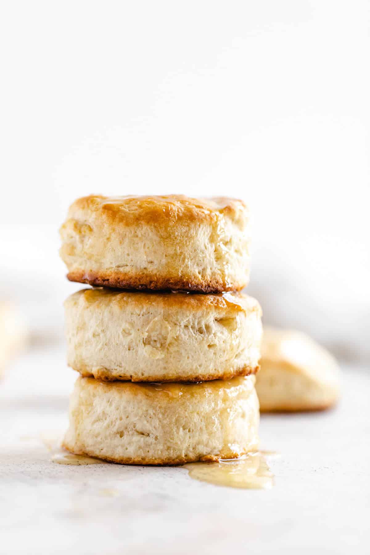 stack of three biscuits