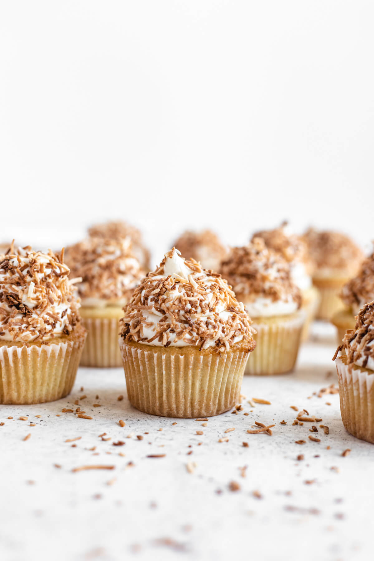 cupcakes topped with toasted coconut