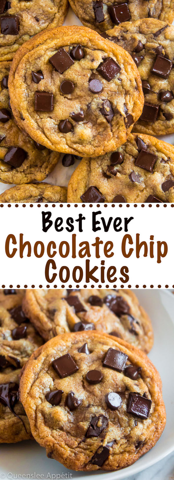 These cookies are the absolute best! They’re incredibly soft, chewy and delicious - and best of all they’re loaded, I mean LOADED with chocolate chips AND chocolate chunks! The perfect chocolate chip cookie.