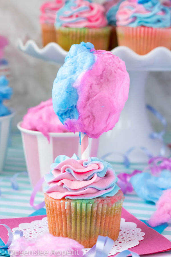 Cotton Candy Cupcakes ~ Recipe | Queenslee Appétit