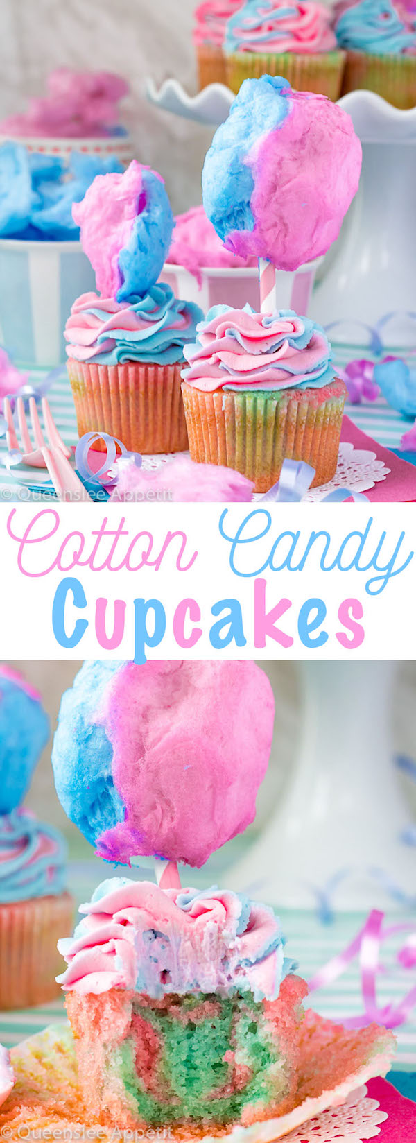 Cotton Candy is great. Cupcakes are great. Together, they make something even greater! These Cotton Candy Cupcakes are a super fun and delicious treat that kids (and your inner kid) will love! 