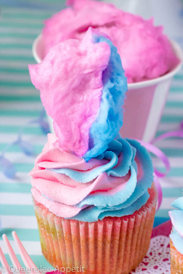 Cotton Candy Cupcakes ~ Recipe | Queenslee Appétit