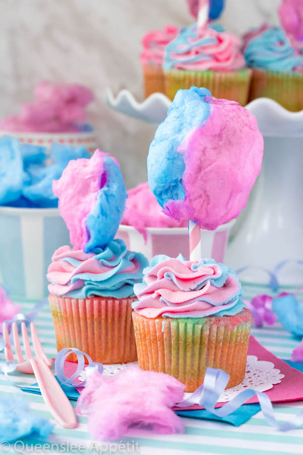 Cotton Candy Cupcakes ~ Recipe | Queenslee Appétit