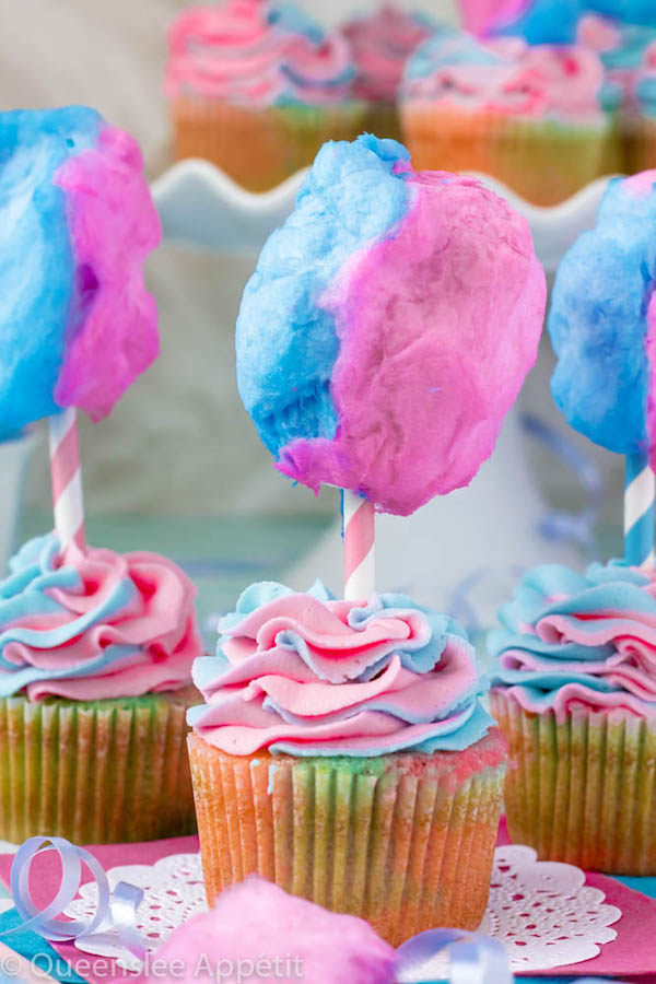 Cotton Candy Cupcakes ~ Recipe | Queenslee Appétit