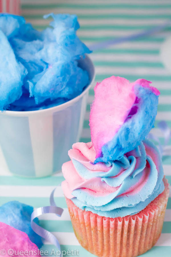 Cotton Candy Cupcakes ~ Recipe | Queenslee Appétit