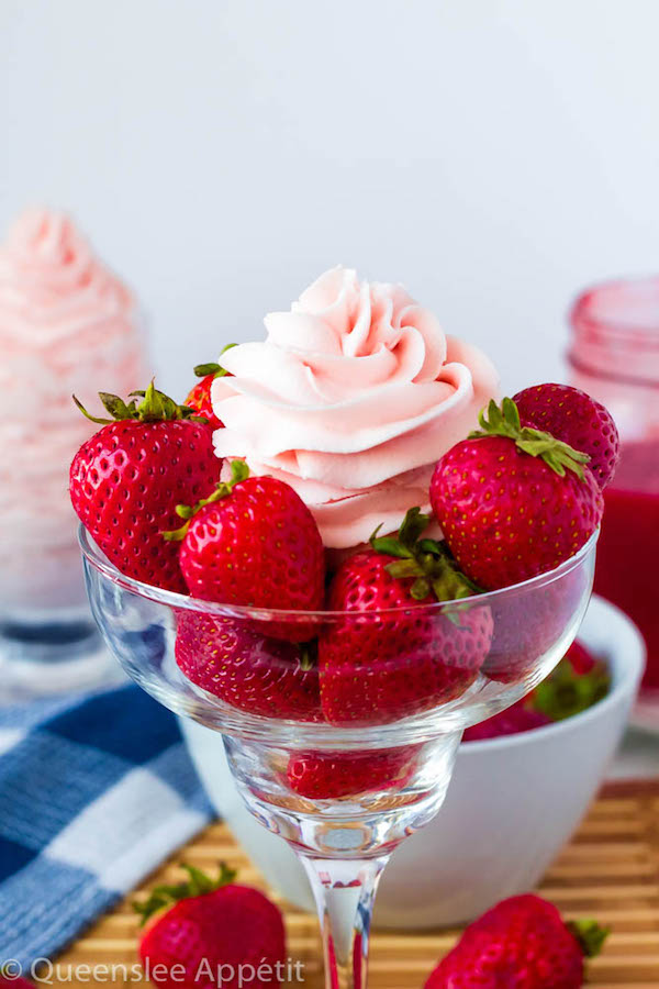 This Dreamy Strawberry Buttercream Frosting is so light and creamy with an authentic strawberry flavour. It’s incredibly simple and pairs perfectly with cakes, cupcakes and other desserts!