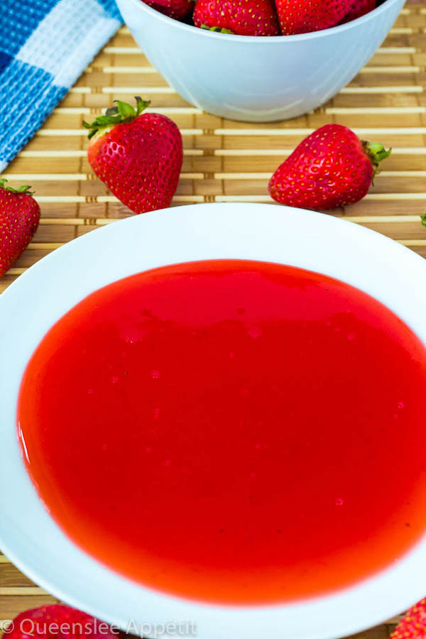 A simple 5-ingredient Homemade Strawberry Sauce. This sweet, fresh, thick and luscious sauce is the perfect topping for pancakes, waffles, ice cream, cheesecakes and more!  